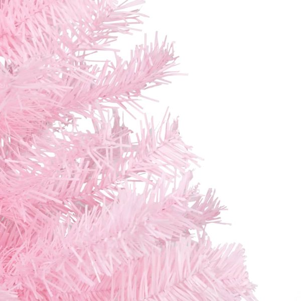 Árvore de Natal artificial c/ luzes LED e bolas 240 cm PVC rosa - Image 3