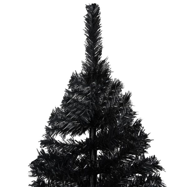 Árvore de Natal artificial c/ luzes LED e bolas 240cm PVC preto - Image 3