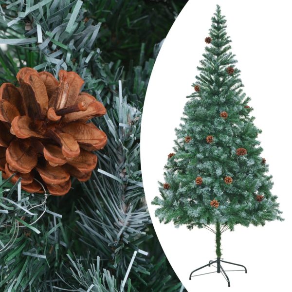 Árvore de Natal artificial com luzes LED/bolas/pinhas 210 cm - Image 2