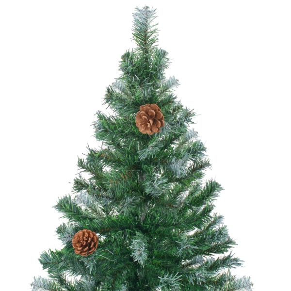 Árvore de Natal artificial com luzes LED/bolas/pinhas 210 cm - Image 3