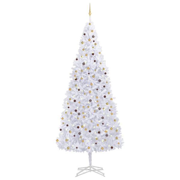 Árvore de Natal artificial com luzes LED e bolas 500 cm branco