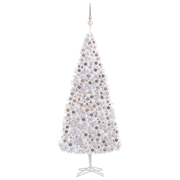 Árvore de Natal artificial com luzes LED e bolas 500 cm branco