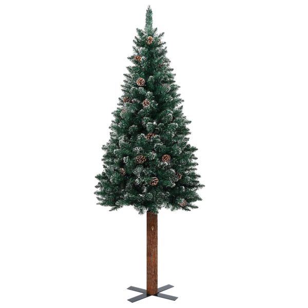 Árvore de Natal fina c/ luzes LED e bolas 150 cm verde - Image 2