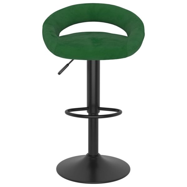 vidaXL Bancos de bar 2 pcs veludo verde-escuro - Image 3