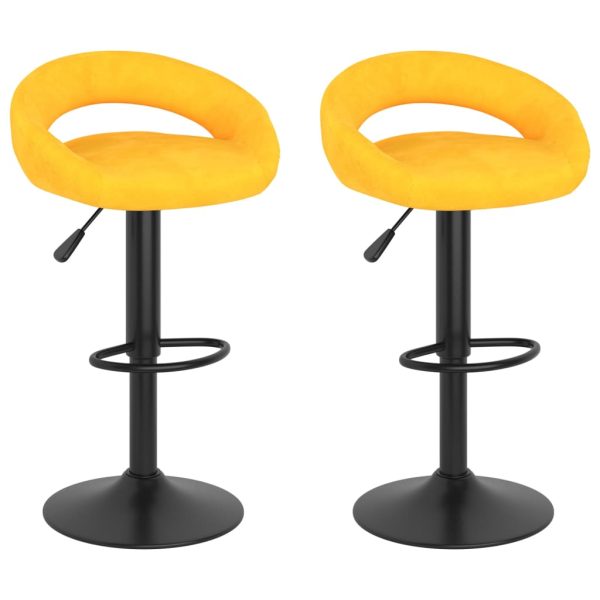 vidaXL Bancos de bar 2 pcs veludo amarelo mostarda