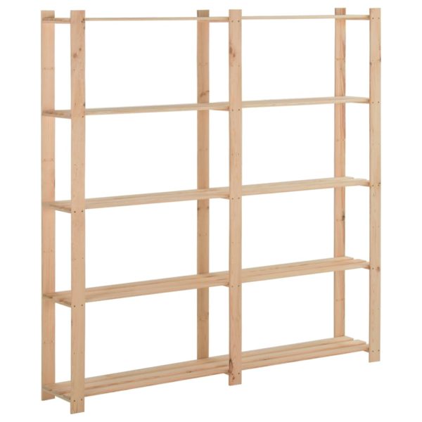 Unidade arrumação 5 prateleiras 170x28,5x170 cm pinho maciço