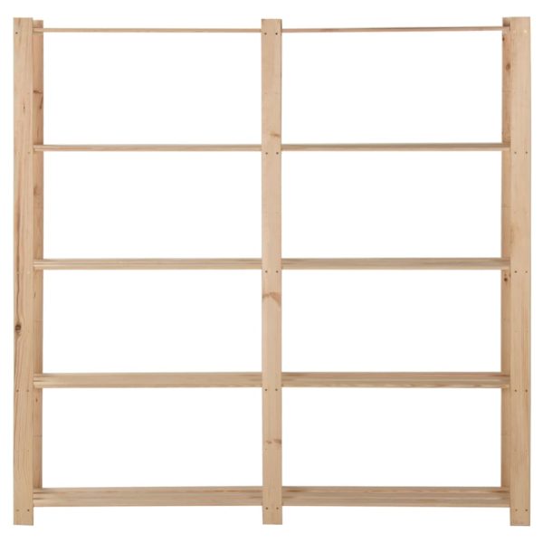 Unidade arrumação 5 prateleiras 170x28,5x170 cm pinho maciço - Image 2