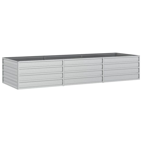 Canteiro elevado de jardim 240x80x45cm aço galvanizado prateado - Image 2