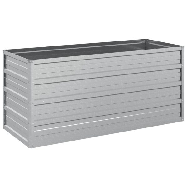 Canteiro elevado de jardim 100x40x45cm aço galvanizado prateado - Image 2