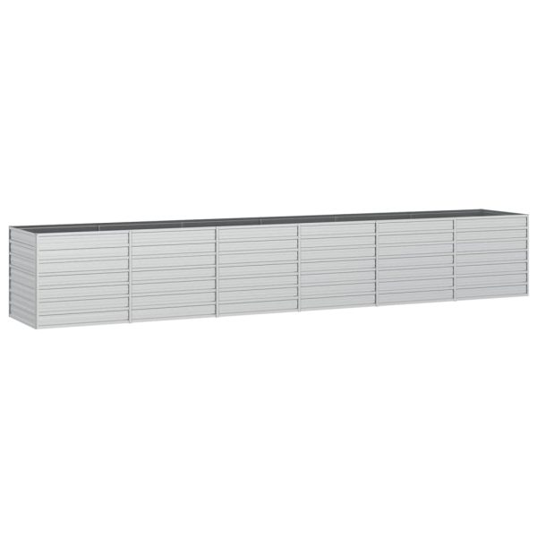 Canteiro elevado de jardim 480x80x77cm aço galvanizado prateado - Image 2