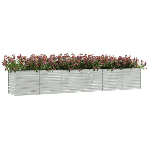 Canteiro elevado de jardim 480x80x77cm aço galvanizado prateado - Image 3