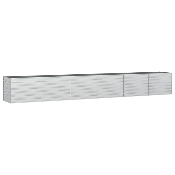 Canteiro elevado de jardim 600x80x77cm aço galvanizado prateado - Image 2