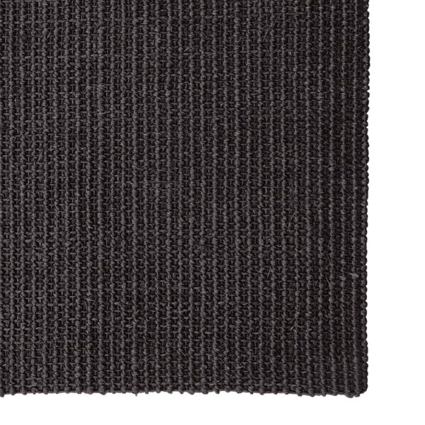 Tapete sisal natural 66x200 cm preto - Image 3