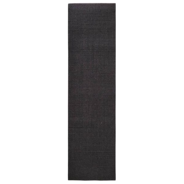 Tapete sisal natural 80x300 cm preto - Image 2