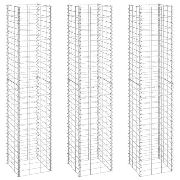 Canteiro/gabião elevado 3 pcs 30x30x150 cm ferro - Image 2