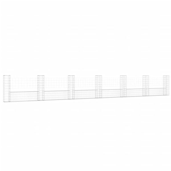 Cesto gabião em forma de U c/ 7 postes 740x20x100 cm ferro - Image 2
