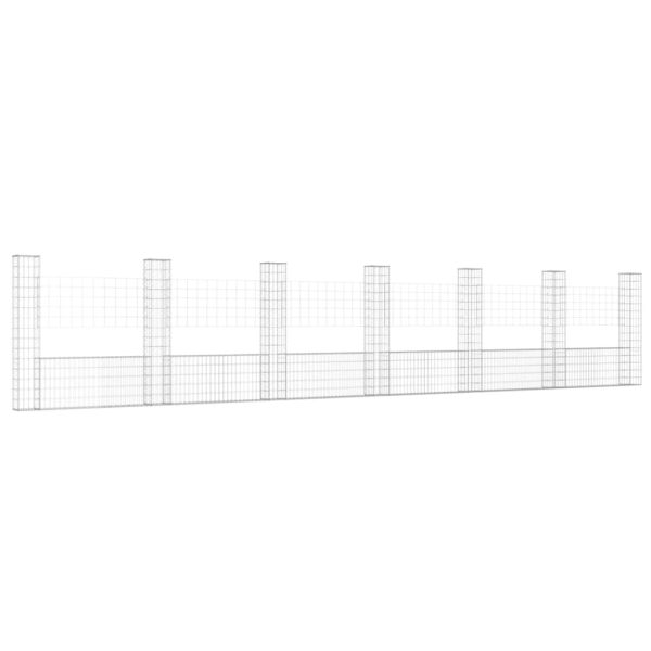 Cesto gabião em forma de U c/ 7 postes 740x20x150 cm ferro - Image 2