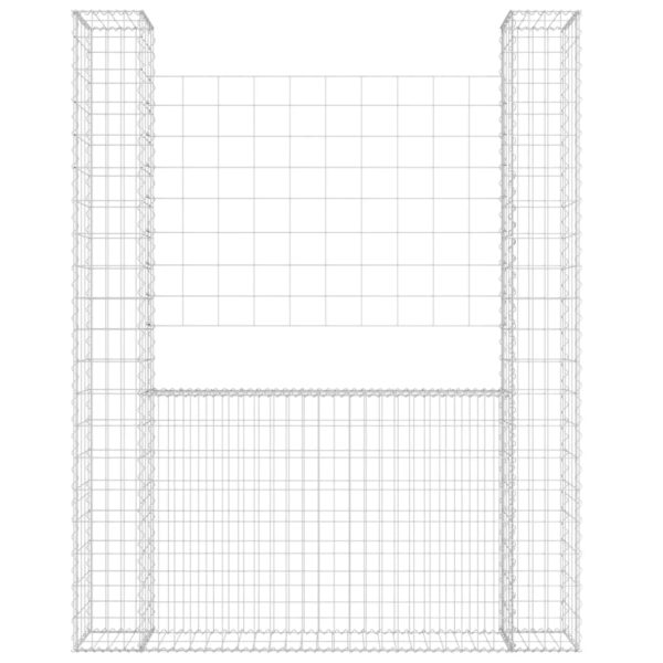 Cesto gabião em forma de U c/ 2 postes 140x20x200 cm ferro - Image 3