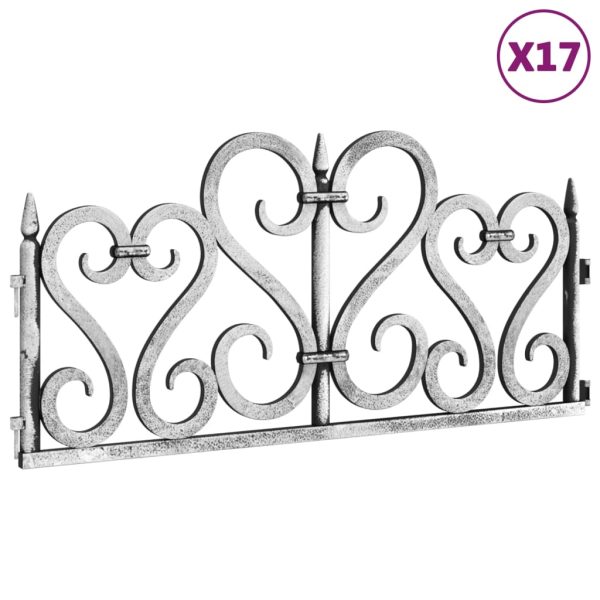 Bordas de relvado 17 pcs 10 m PP prateado - Image 2
