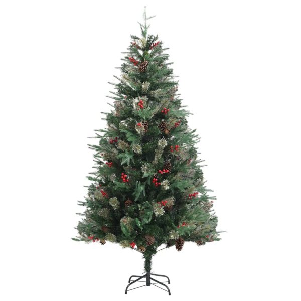 Árvore de Natal com pinhas 195 cm PVC e PE verde - Image 2