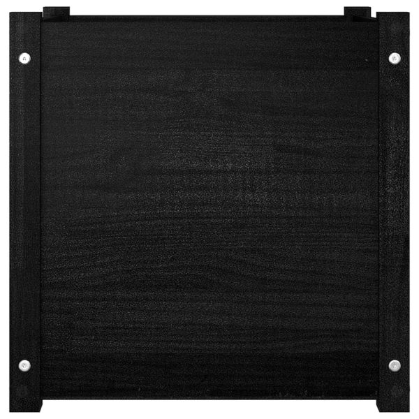 Vaso/floreira de jardim 50x50x50 cm pinho maciço preto - Image 3