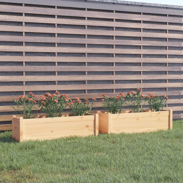 Vasos/floreiras de jardim 2 pcs 100x31x31 cm pinho maciço