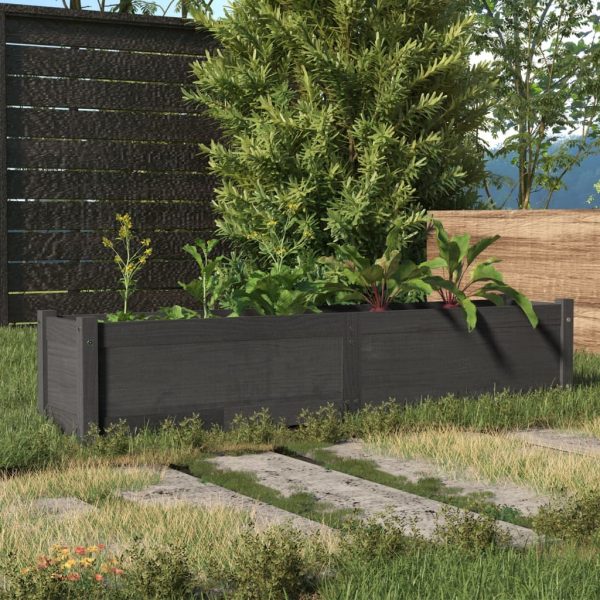 Canteiro elevado de jardim 150x31x31 cm pinho maciço cinzento