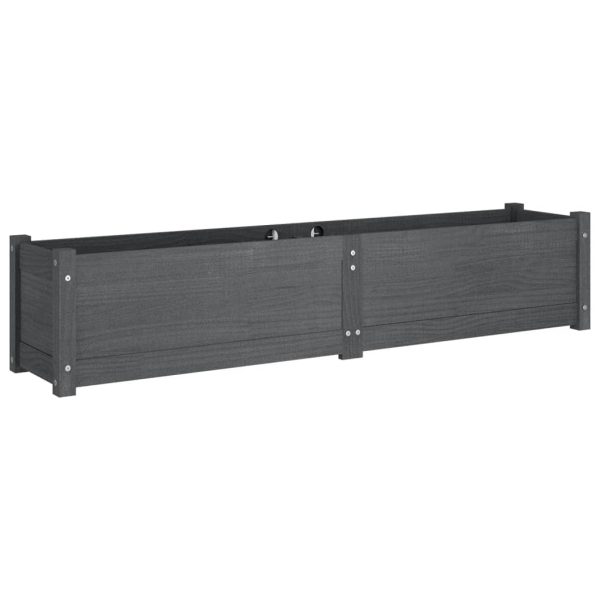 Canteiros elevados jardim 2 pcs 150x31x31cm pinho maciço cinza - Image 3