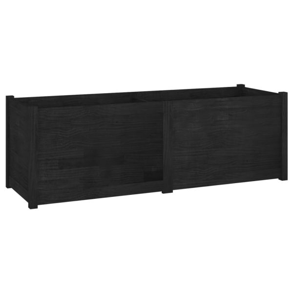 Vaso/floreira de jardim 150x50x50 cm pinho maciço preto - Image 2