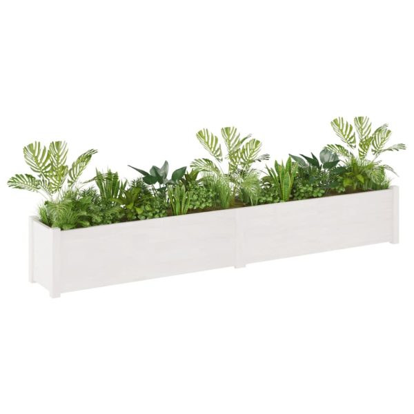 Vasos/floreiras de jardim 2 pcs 200x31x31cm pinho maciço branco - Image 3