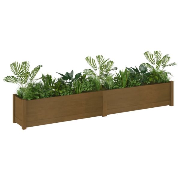 Vaso/floreira jardim 2pcs 200x31x31cm pinho maciço castanho mel - Image 3