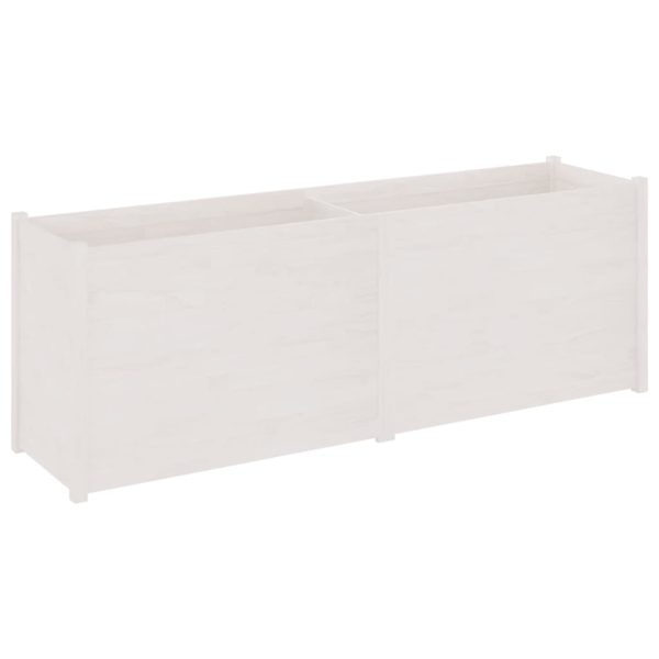 Vaso de jardim 200x50x70 cm madeira de pinho maciça branco - Image 2