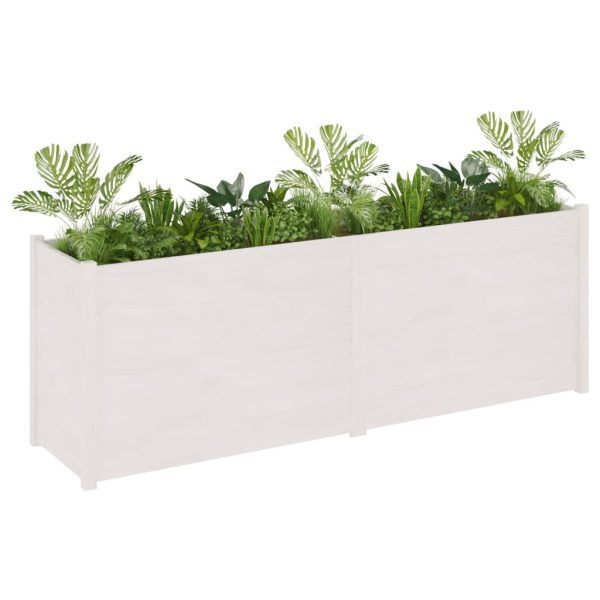 Vaso de jardim 200x50x70 cm madeira de pinho maciça branco - Image 3