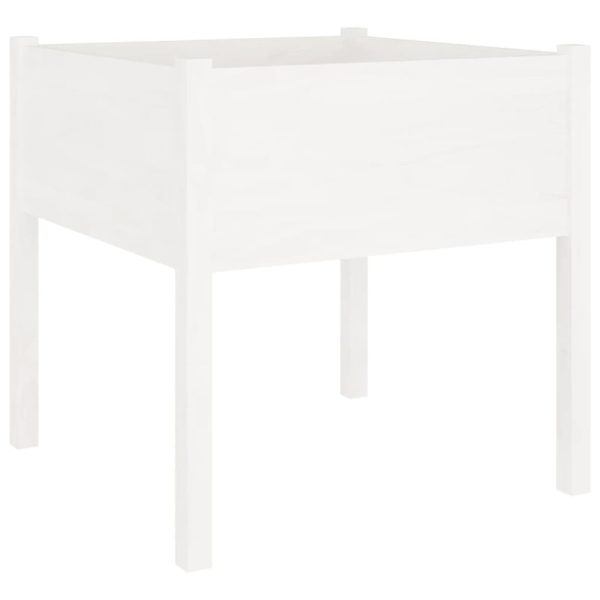 Vaso de jardim 70x70x70 cm madeira de pinho maciça branco - Image 2