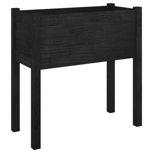 Vasos/floreiras de jardim 2 pcs 70x31x70 cm pinho maciço preto - Image 3