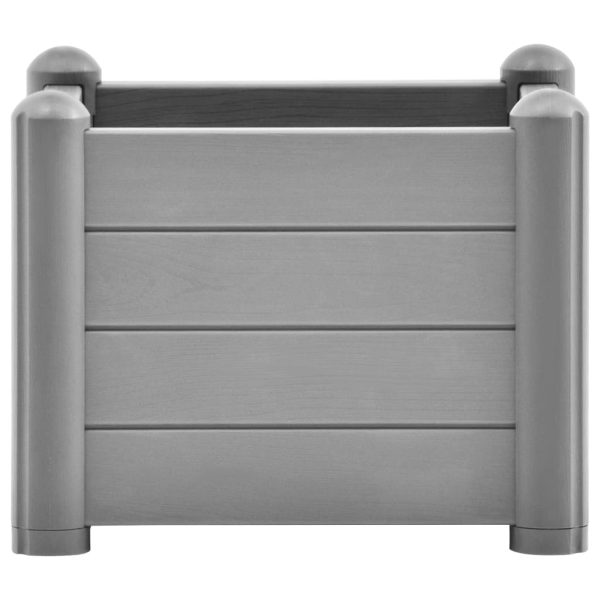 Canteiro elevado para jardim PP 43x43x35 cm cinzento pedra - Image 3