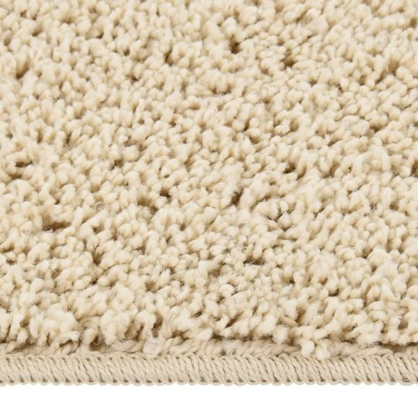 Tapete shaggy 140x200 cm antiderrapante cor creme - Image 2