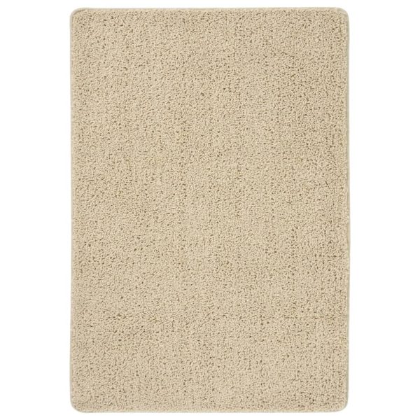 Tapete shaggy 160x230 cm antiderrapante cor creme