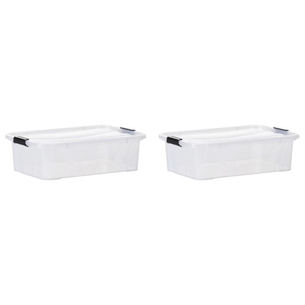 Caixas de arrumação com tampas 2 pcs 7 L transparente - Image 2
