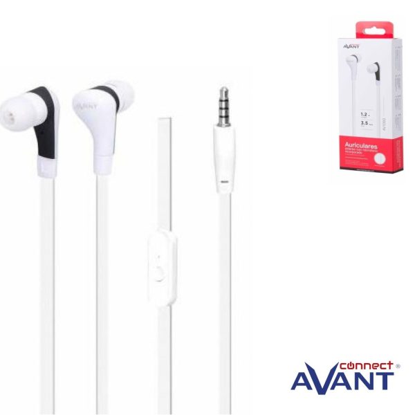 AURICULAR AVANT IN-EAR SILICONA CON MICROFONO - BLANCO