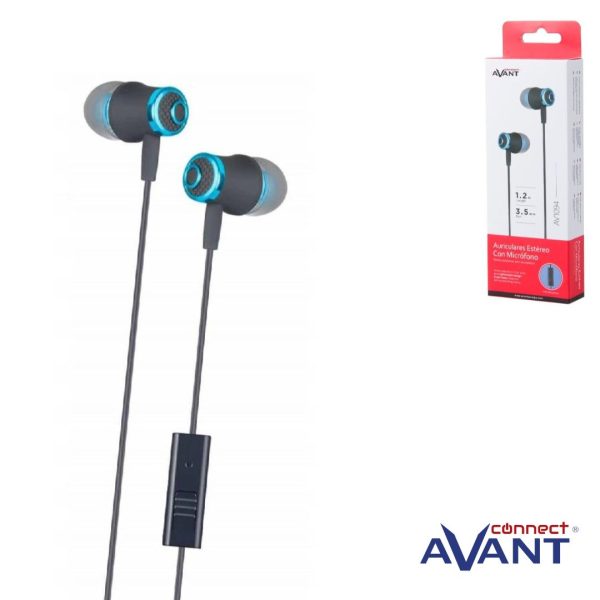 AURICULAR AVANT IN-EAR SILICONA CON MICROFONO - AZUL