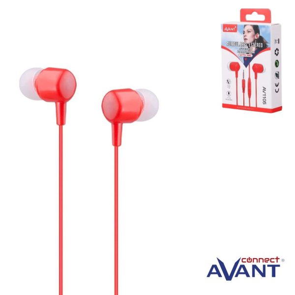 AURICULAR IN-EAR AVANT CON MICROFONO - ROJO