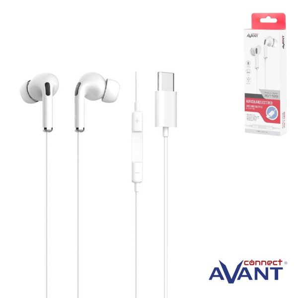 AURICULAR AVANT CON MICROFONO - CONECTOR TIPO C - BLANCO