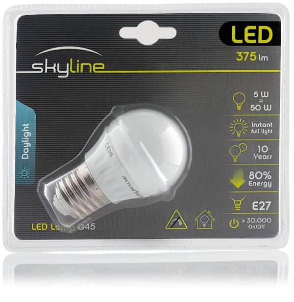 LED - BOMBILLA G45 E27 5W 6500K MATE