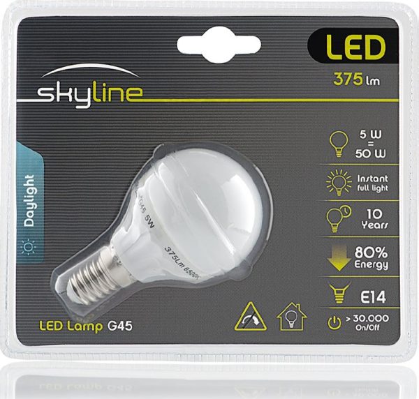 LED - BOMBILLA G45 E14 5W 6500K MATE