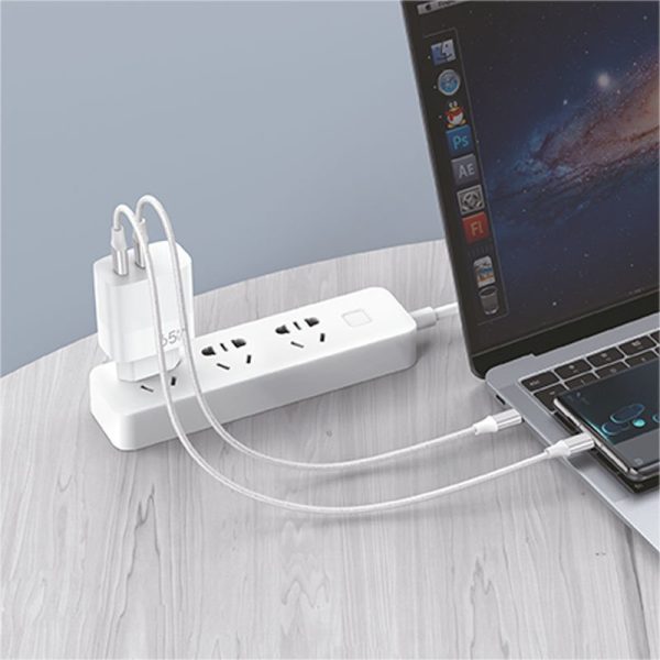 Cargador Red Universal Ultra Fast PD Tipo-C + USB COOL (65W + Cable Tipo-C) GaN Blanco - Image 6