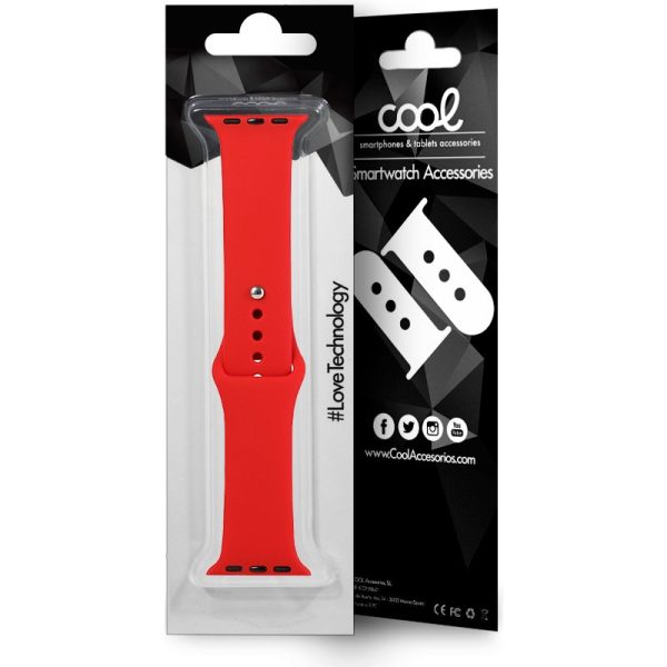 Correa COOL para Apple Watch Series 1 / 2 / 3 / 4 / 5 / 6 / 7 / 8 / SE (38 / 40 / 41 mm) Goma Rojo - Image 2