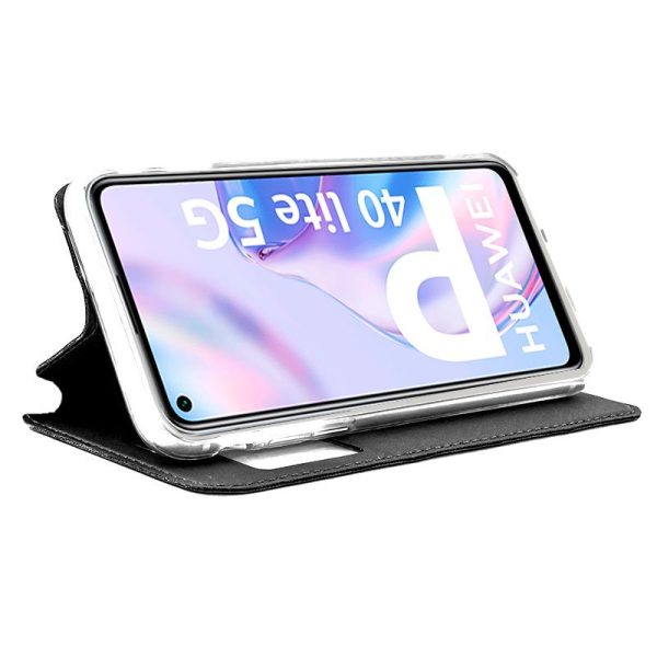 Funda COOL Flip Cover para Huawei P40 Lite 5G Liso Negro - Image 2