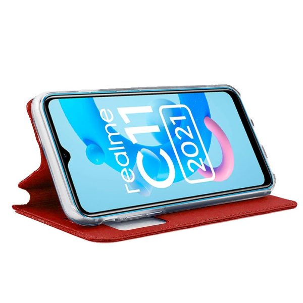 Funda COOL Flip Cover para Realme C11 2021 Liso Rojo - Image 2