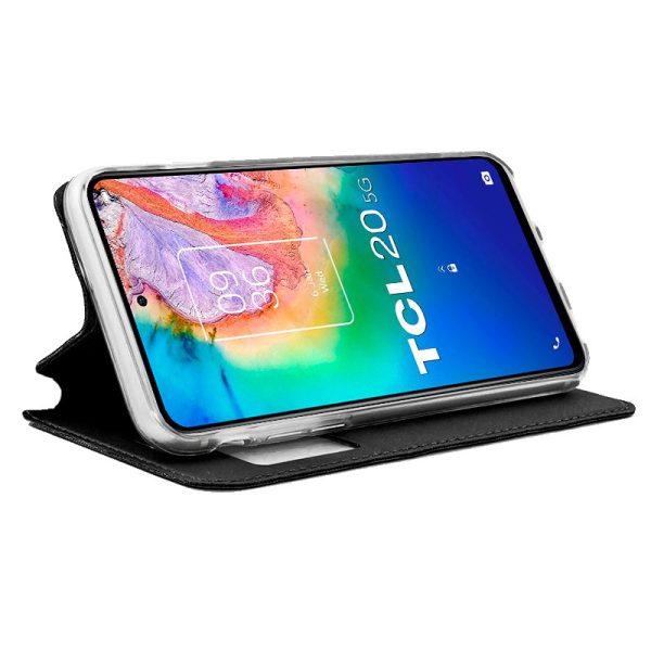 Funda COOL Flip Cover para TCL 20 5G / 20L / 20 L Plus Liso Negro - Image 2